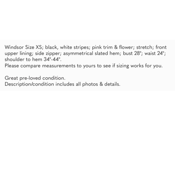 Windsor LastTango InParis PinkTrim&Flower B&W ArtDeco Diagonal Stripe DanceDress - Picture 6 of 9